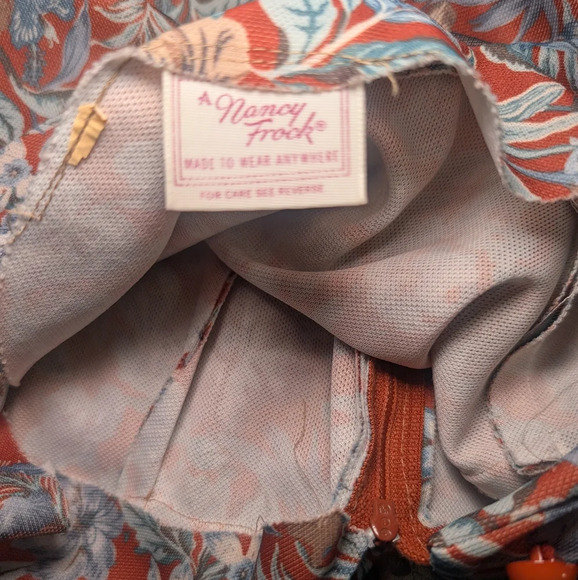 Vintage Red and Blue Midi Sundress with Notched Collar - Picture 3 of 6